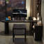 Bureau noir en bois massif en forme de L-108803824-108803828
