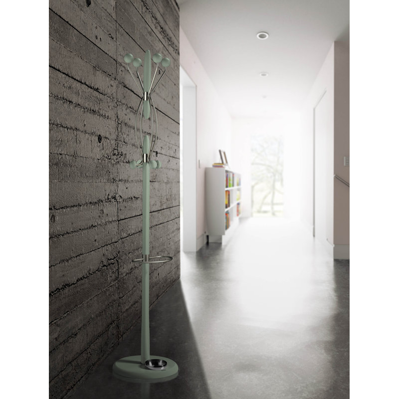 Belew Freestanding 8 - Hook Coat Rack, Green