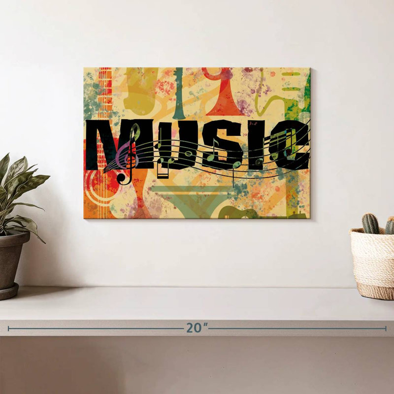Collage de musique rétro Abarca, H 8 po x l 12 po