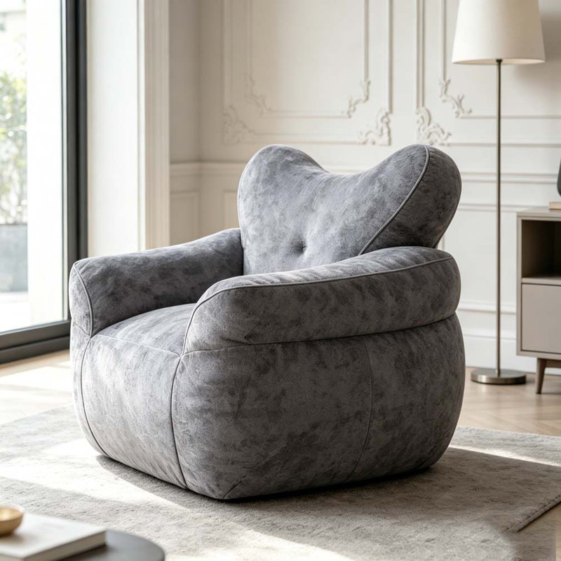 Fauteuil à billes, fauteuil à billes en fausse fourrure, Gray
