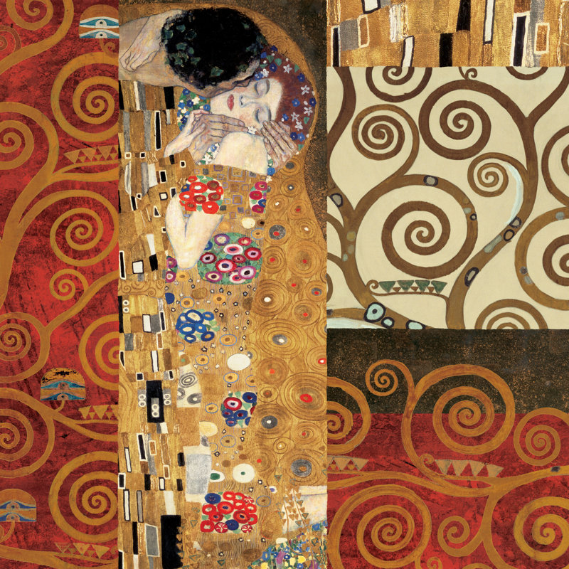 Klimt Details (the Kiss) by Gustav Klimt - Wrapped Canvas Print, 30cm H x 30cm W