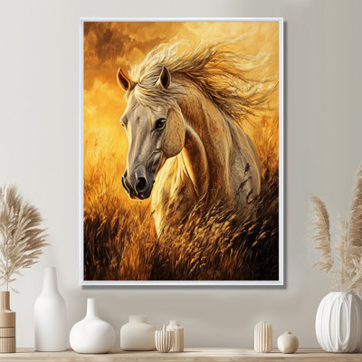 Décoration murale Golden Stallion I - ranch jaune
