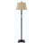 61" Bronze Two Light Traditional Shaped Floor Lamp With Brown Square Shade