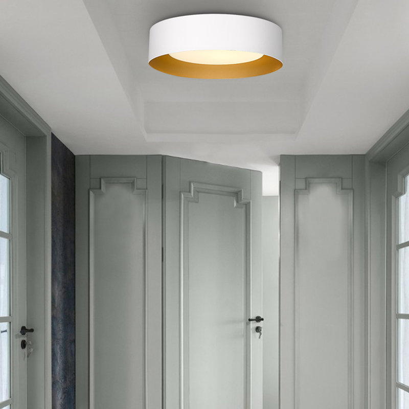 Plafonnier encastré en verre Dunagan, Blanc