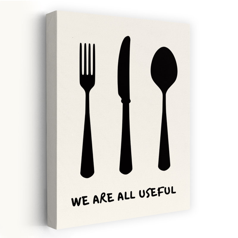Useful Cutlery Silhouettes Minimalist Wall Art Print, 60" H x 40" W