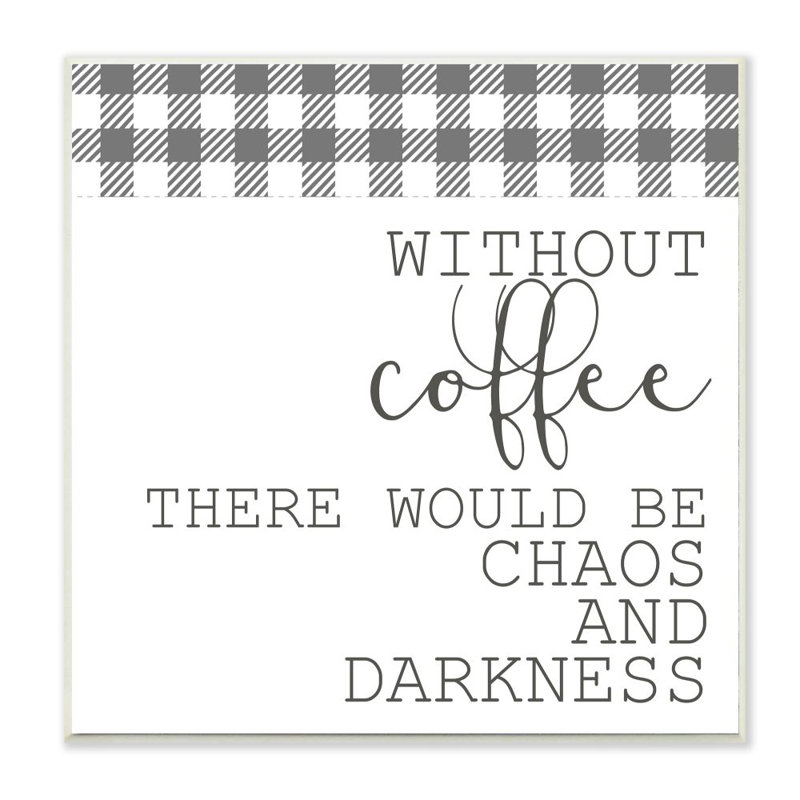 « coffee amusant word », reproduction d’art sur toile, H 12 po x l 12 po x P 1,5 po, Plaque en bois