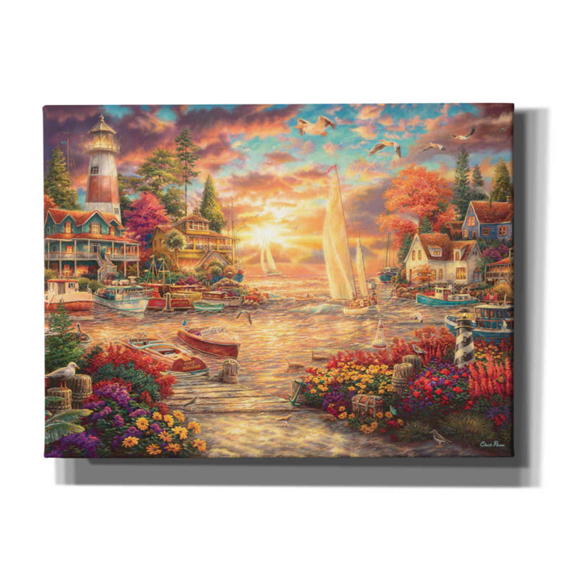 «Into the Sunset» par Chuck Pinson, art mural sur toile, L 16 po x H 12 po x P 0,75 po