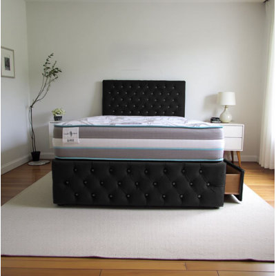 Upholstered Divan Bed with Mattress