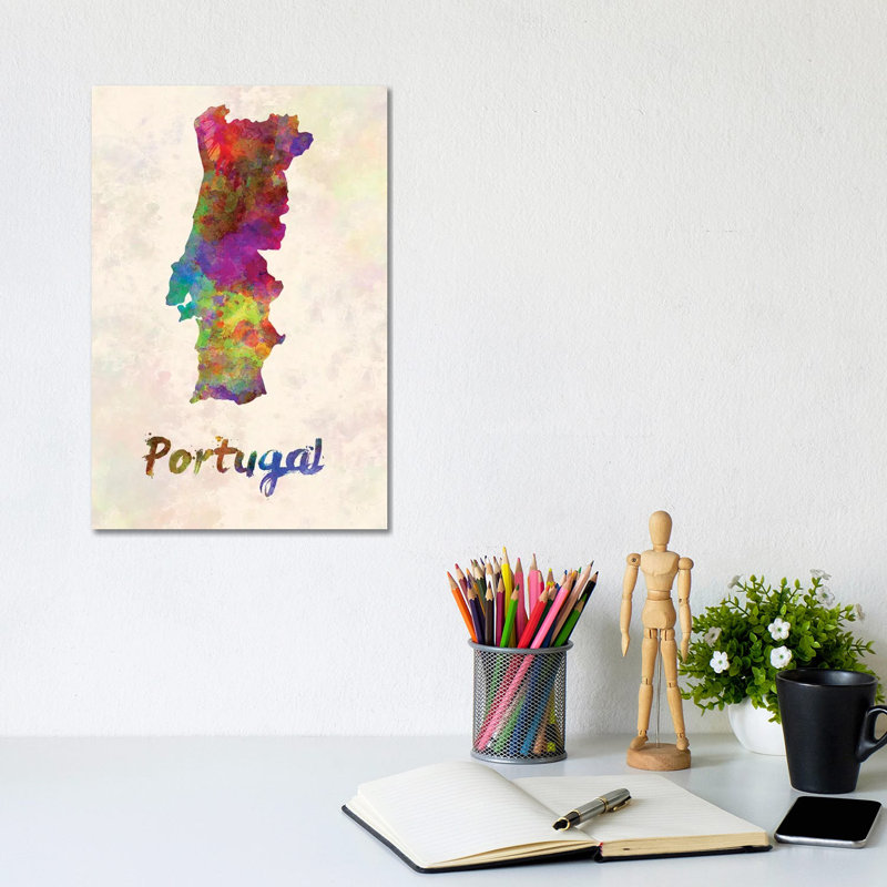 Portugal In Watercolour by Paul Rommer - Wrapped Canvas Painting, 30.48cm H x 20.32cm W x 1.91cm D