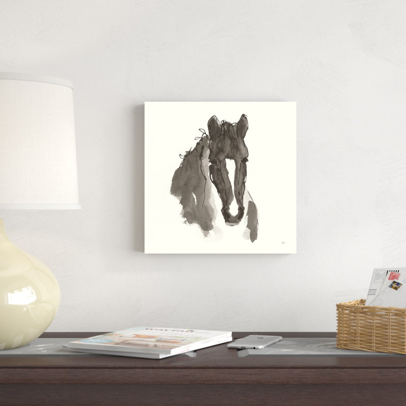 Portrait de cheval Almeta III, H 12 po x l 12 po, Non, Toile tendue