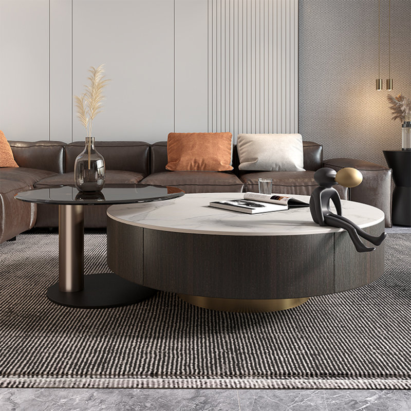 Table basse moderne, Or et noir