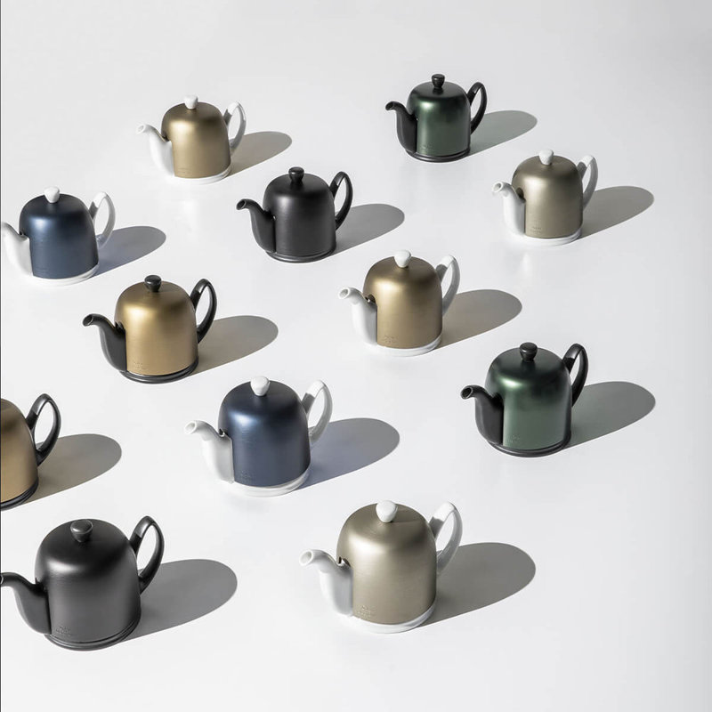Salam Porcelain Teapot Set Teapot, 23.69 fl oz, White/Silver