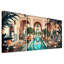 Ensemble de 3 toiles marocaines sur cour marocaine avec oranges et citronniers-131251785