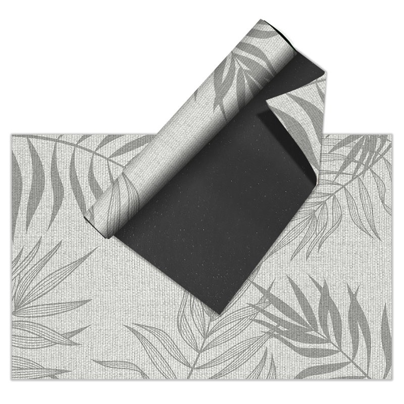 Almeater Floral Vinyl Machine Printed Area Rug, Rectangle 160 x 230cm