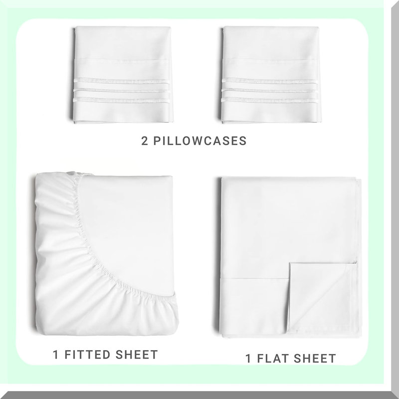 CoolDreams Comfort 4-Piece Sheet Set - Hotel Luxury Bedding - Breathable & Cooling Sheets with Deep Pockets - Soft & Wrinkle Free - Oeko-Tex Certified