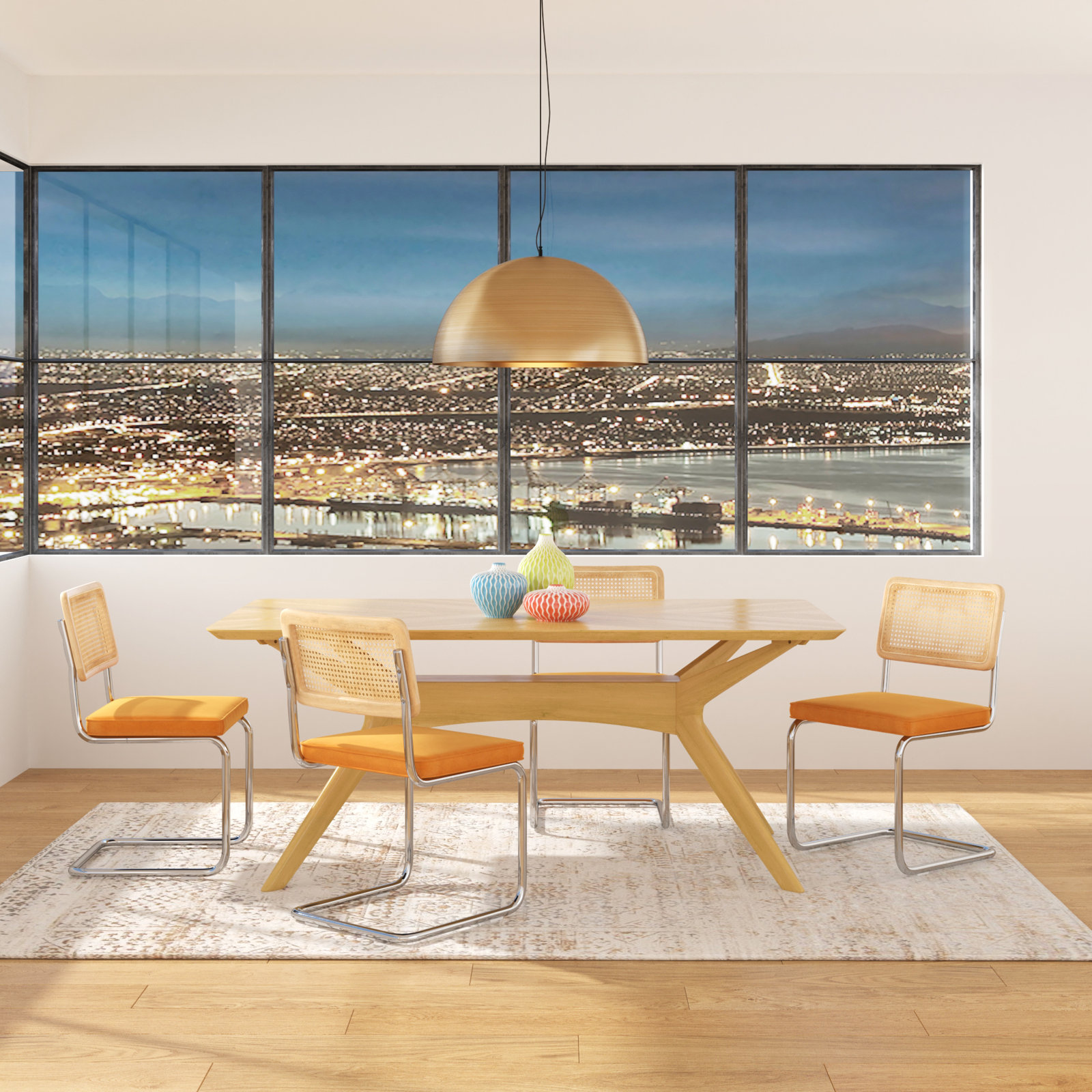 Walsh Velvet Dining Chair, Cognac