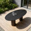 Plateau de table ovale en bois massif noir 39,37 po-122507793-125354569-125354570