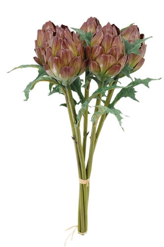 25" Artificial Purple Artichoke Stems