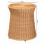 Table de bout ronde en rotin naturel - Table d'appoint en forme de tambour en osier tissé à la main pour le salon ou la véranda, miel clair