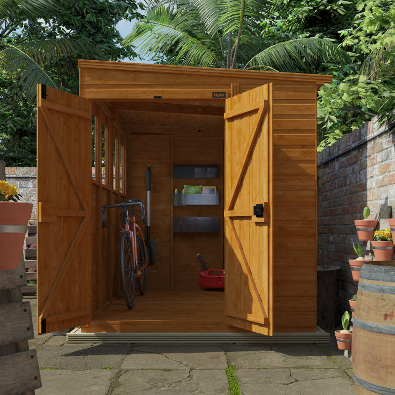 8x6w TigerFlex® Shiplap Pent Double Door Shed