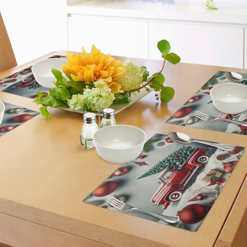 Ensemble de 8 tapis de table East Red Home