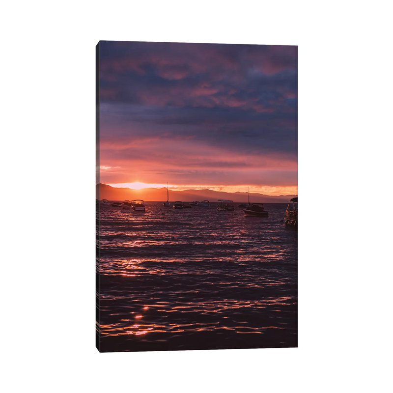 Lake Tahoe Sunset 1 Piece Wall Art on Canvas, 101.6cm H x 66.04cm W x 3.81cm D, Wrapped Canvas