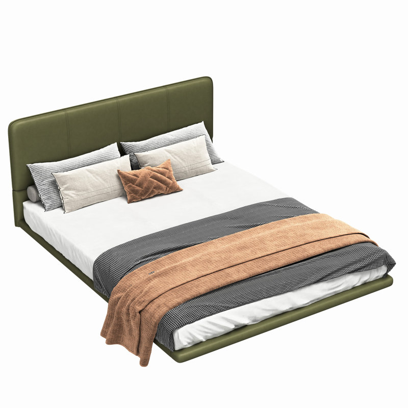 Lit plateforme Pu, Queen, Vert