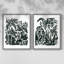 Encre Jungle III - reproduction encadrée de qualité supérieure - prête à être accrochée - aucun clou requis - aucun clou requis-1906979324-1906979299