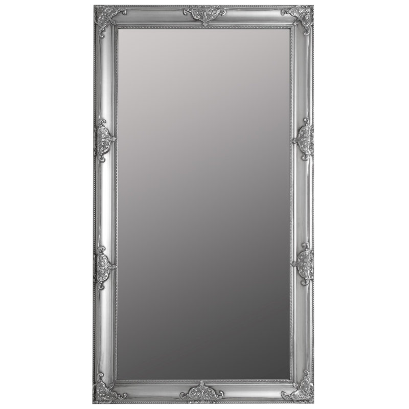 Kellison Wood Flat Mirror, 132cm H x 72cm W x 7cm D, Silver