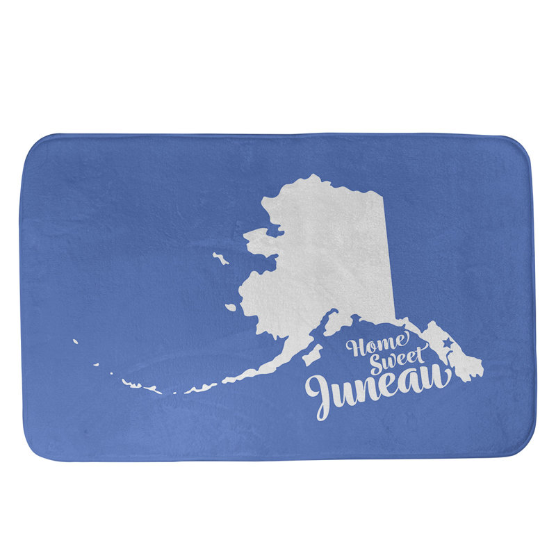 Tapis de bain antidérapant Colors, L 21 po x L 34 po, Noir, Home sweet Juneau