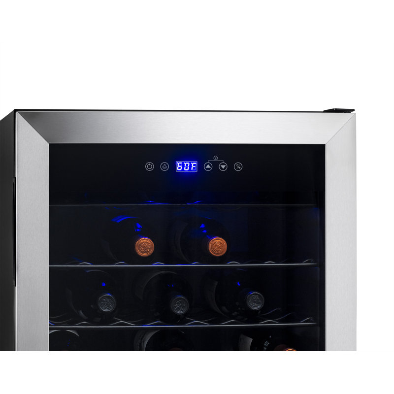 Newair 50 Bottle Freestanding Wine Refrigerator in Stainless Steel with Adjustable Shelves