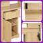 Bureau en bois naturel cannelé en L 59 po avec station de charge et armoire de rangement intelligente 59 po Modern-2044208710