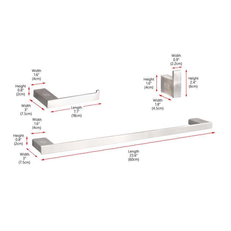 Sofia 3 - Piece Bathroom Hardware Set, Brushed Nickel