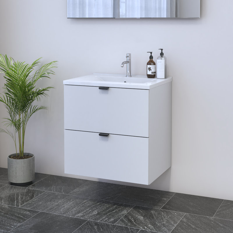 Meuble-lavabo simple 23,6 po avec plateau Kareema