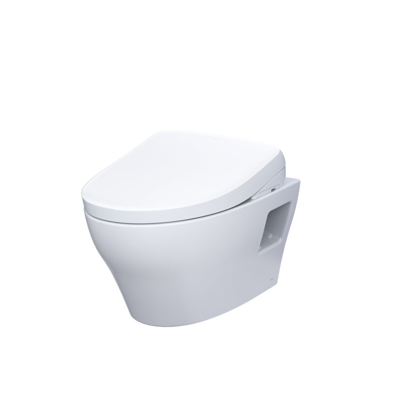 White Elongated Wall-Mounted Dual Flush High Efficiency Toilet