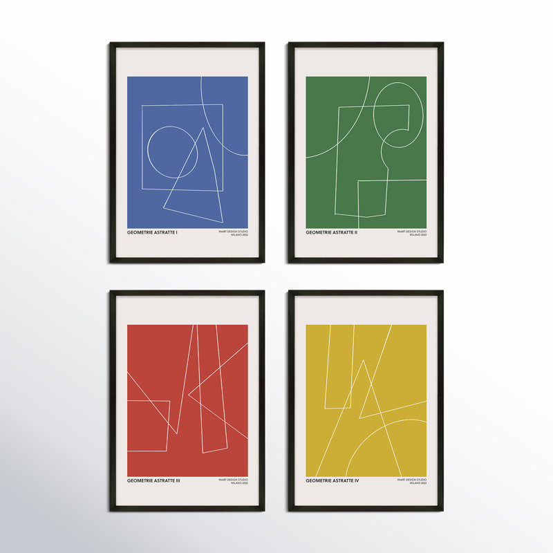 Derbey Geometric Abstraction, 20" H x 14" W x 1.25"D, Black