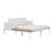Modern Outdoor Daybed Patio Metal Daybed With Wood Topped Side Spaces For Drinks, 2 In 1 Padded Chaise Lounges For Poolside, Balcony, Deck-1629788510