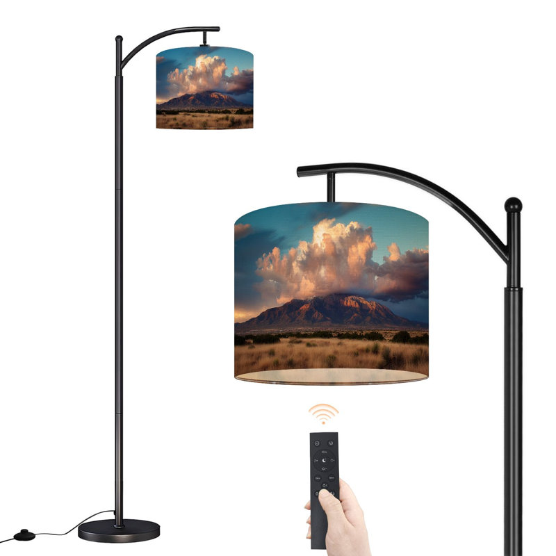 Lampe sur pied à arc avec abat-jour ajustable Lampe sur pied Sandia Mountains Sunset