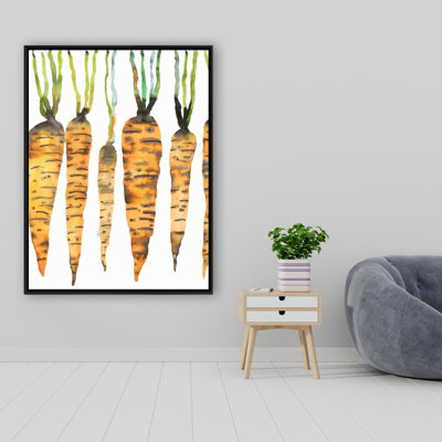 Aquarelle, carottes, reproduction sur toile