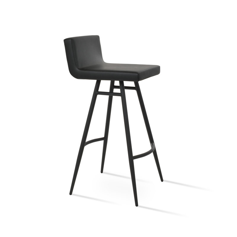 Tabouret de bar et de comptoir Dallas Galata, Noir, Noir, Tabouret de comptoir (siège d'une hauteur de 25,5