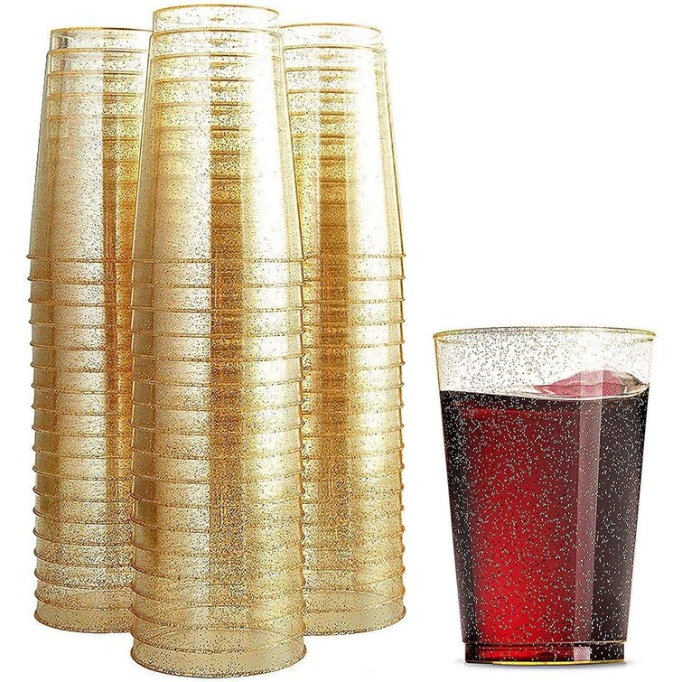 Exquisite Clear Heavy Duty Disposable Plastic Cups, Bulk Party Pack, 12 oz  - 100 Count