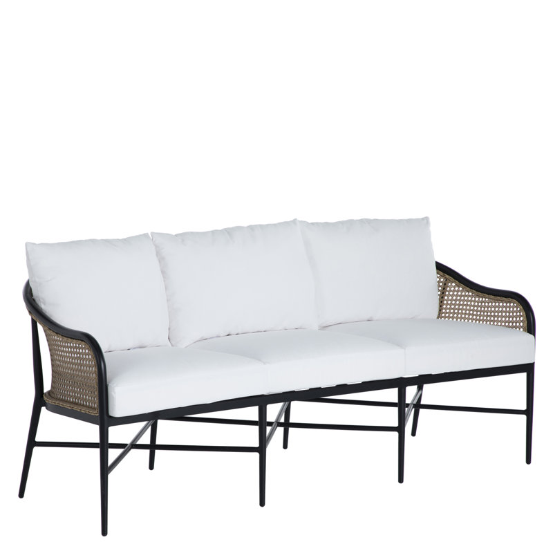 Havana Euro Sofa In Herringbone Sand Fabric With Welt