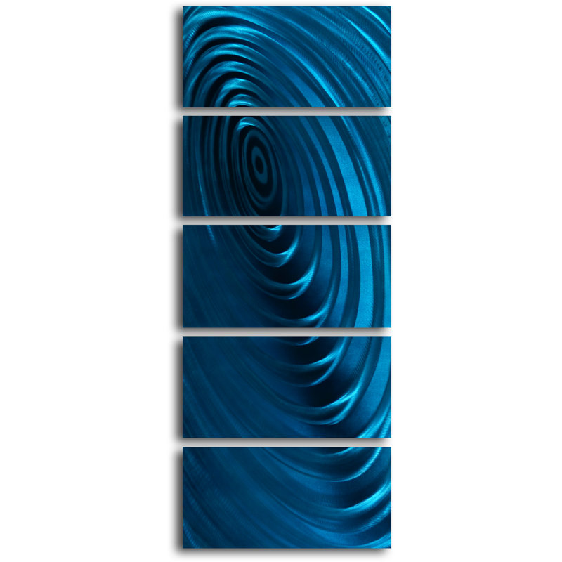 Ensemble de 5 impressions sur plaques, effet ondulation