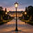 Solar Post Light Street Light Classic Black Aluminium