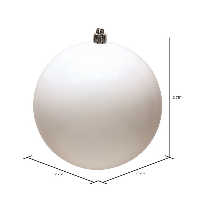Décoration de boule décorative des Fêtes, 2.75", Blanc