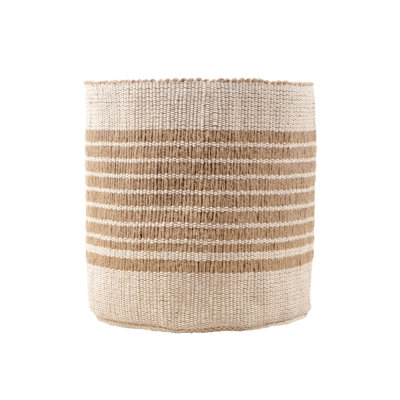 VIP Cotton 10 in. Brown Striped Basket