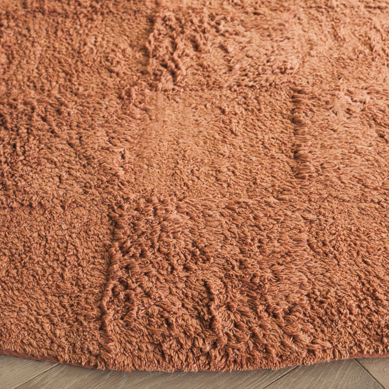 Dennisha Handtufted Recycled Cotton Machine Washable Solid Color Rug, Round 6'
