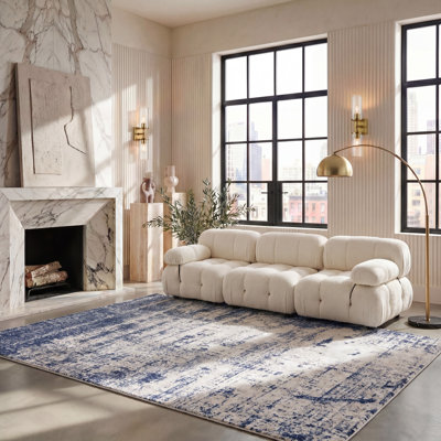 Tapis bleu marine / doré Gerberoy