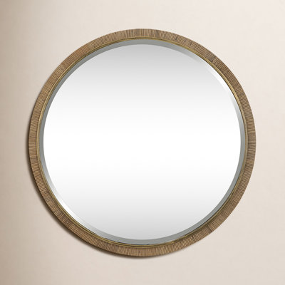 Adrianne 39" Rattan Round Mirror