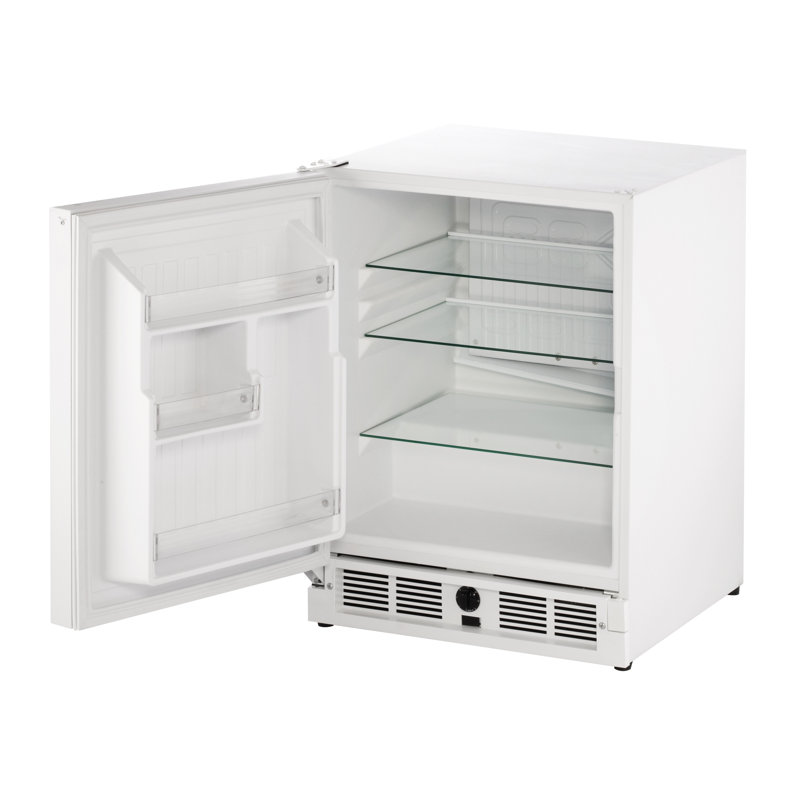 U-Line 21"W. ADA 3.3 Cu.Ft. Compact Refrigerator with Locking Door - White, Left